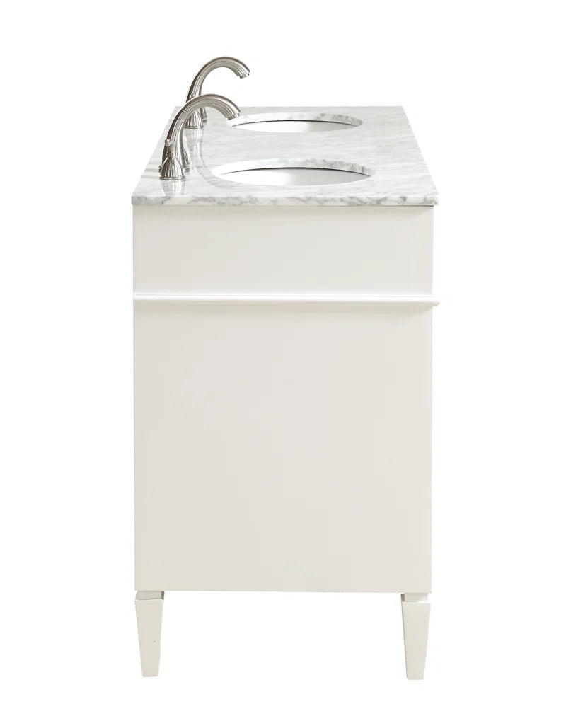 Rivers 60'' Double Bathroom Vanity with Marble Top