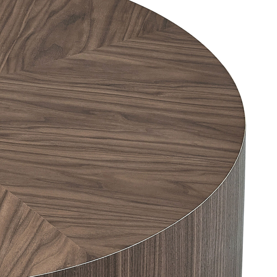 - Modern Drum Coffee Table with Pedestal Base (No Assembly) - 35.43"