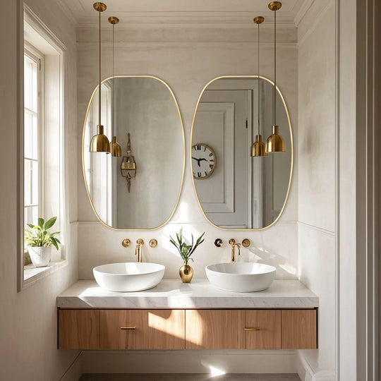 2 Pack Oval Mirror Vanity Decorative Wall Mirror