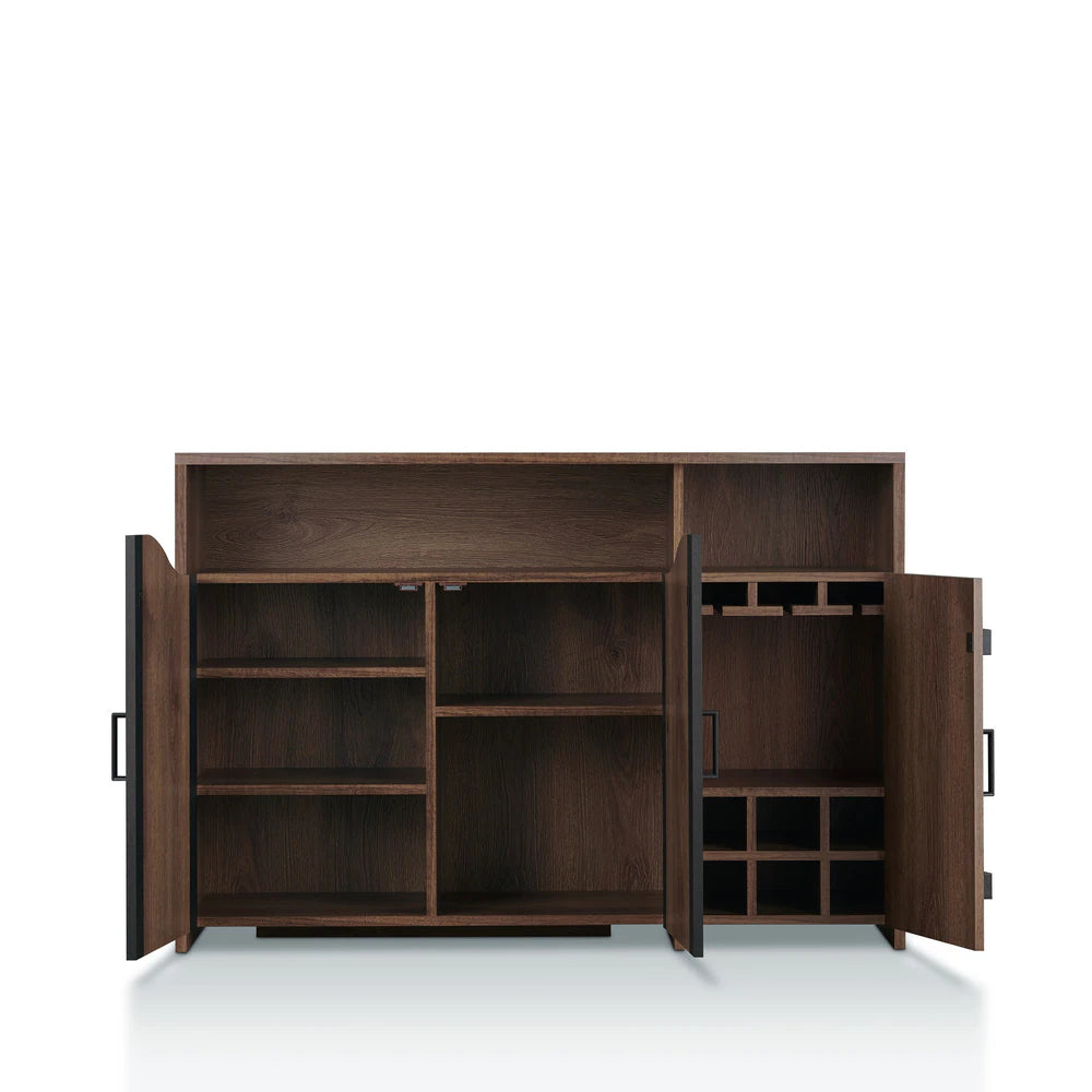 Horr 47-In. Rustic Walnut 7-Shelf Buffet Server