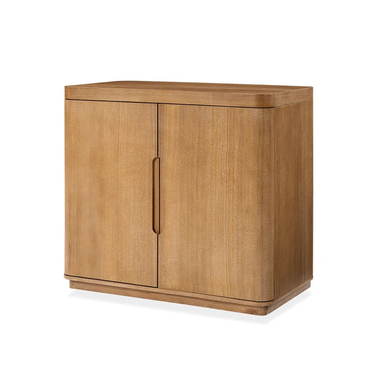 Waynesville 36"W 2-Door Modern Oak Wood Cabinet with Adjustable Shelves