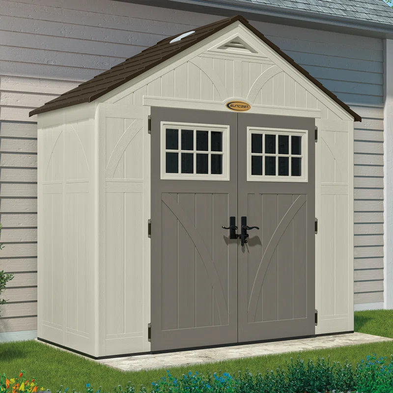 Outdoor Vanilla 8 Ft. W X 4 Ft. D Plastic Storage Shed