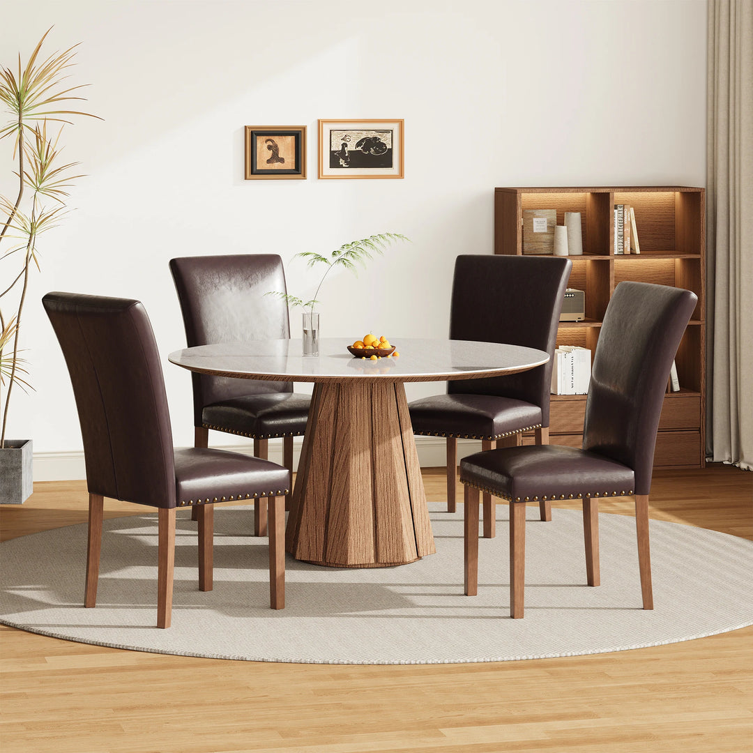RENEWLINE Dining Chairs, Fabric with Nailhead Trim and Wood Legs