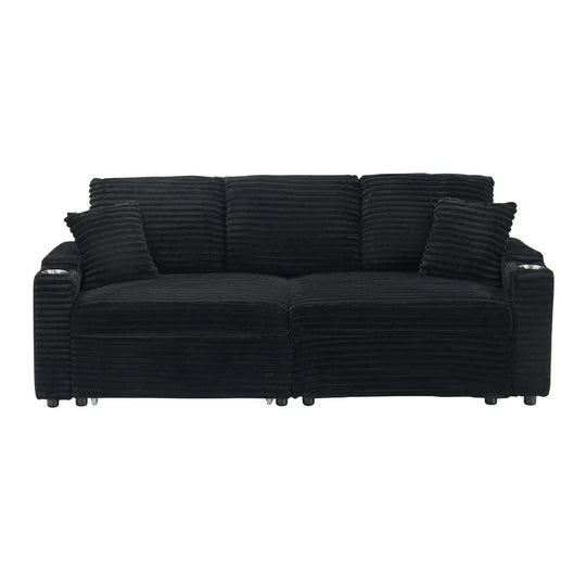 80" Cordylona Sofa, Cup Holder, Ottoman Storage