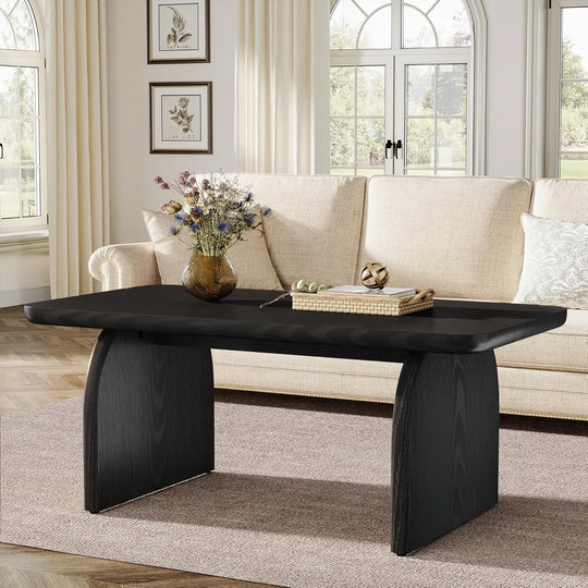Farmhouse Rustic round Edge Rectangle Coffee Table