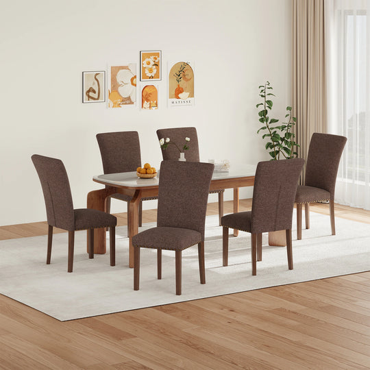 RENEWLINE Dining Chairs, Fabric with Nailhead Trim and Wood Legs