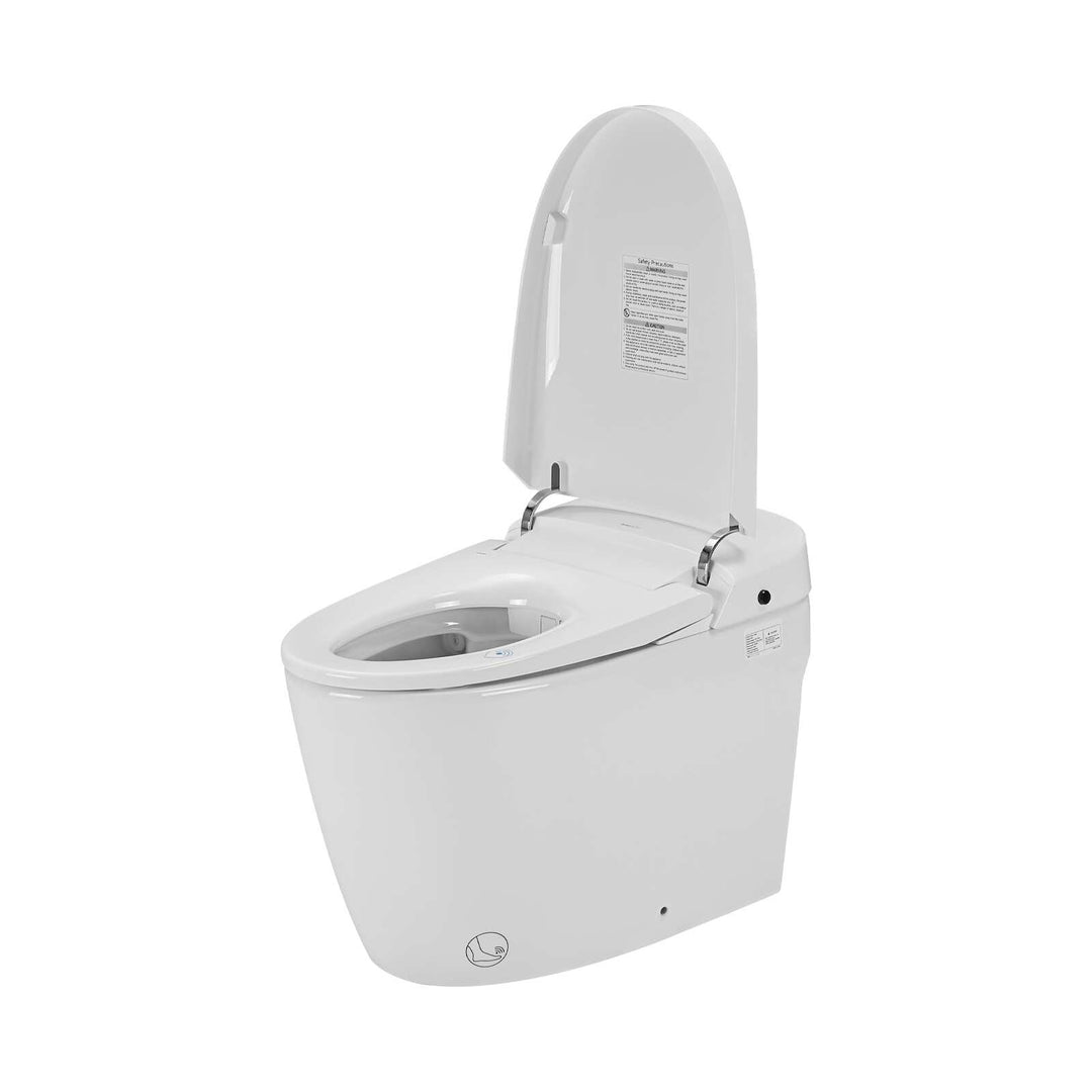 Smart Toilet Bidet Combo with Self-Cleaning Nozzle, Heated Seat, Night Light, Knob Control, Power Outage Flushing, Soft Close
