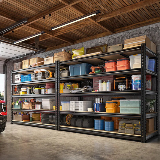 Extra Wide Heavy Duty Storage Shelves - Adjustable Garage Shelving Unit, Large Capacity, Tool-Free Assembly