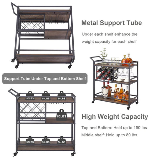 Guinna Metal Bar Cart