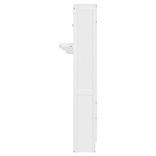 Dual Twin Size Wall Murphy Beds with Cabinets and Shelves, Space-Saving Design