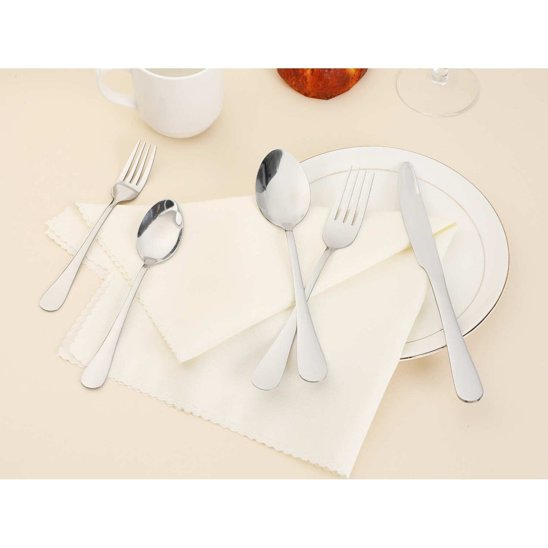 20 PCS Silverware Set, Stainless Steel Flatware, Mirror Polished Cutlery Set, Serving Utensils Set for Kitchen Dining - 20 PCS