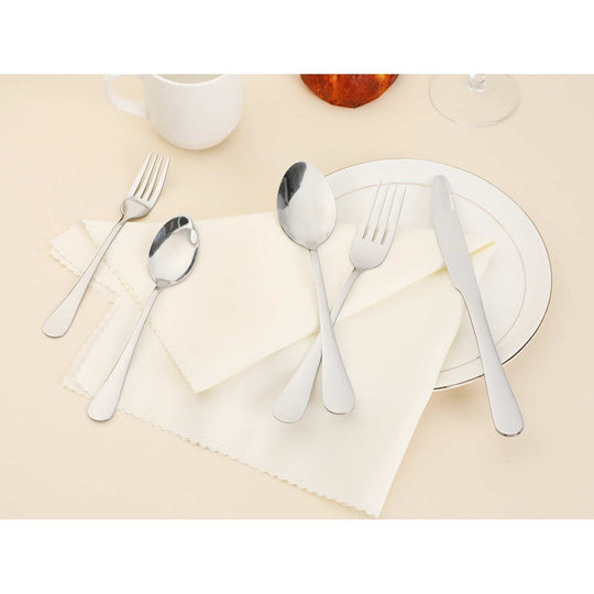 20 PCS Silverware Set, Stainless Steel Flatware, Mirror Polished Cutlery Set, Serving Utensils Set for Kitchen Dining - 20 PCS