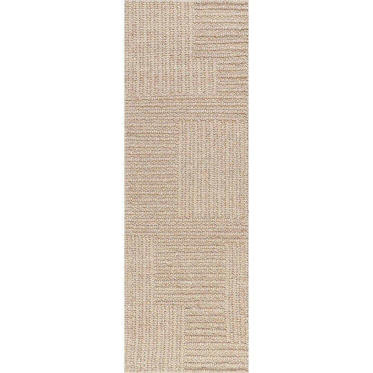 Dorene Contemporary High-Low Striped Wool Area Rug