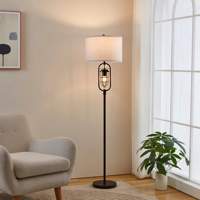 62.5 Inch Bronze Standard Floor Lamp with Night Light