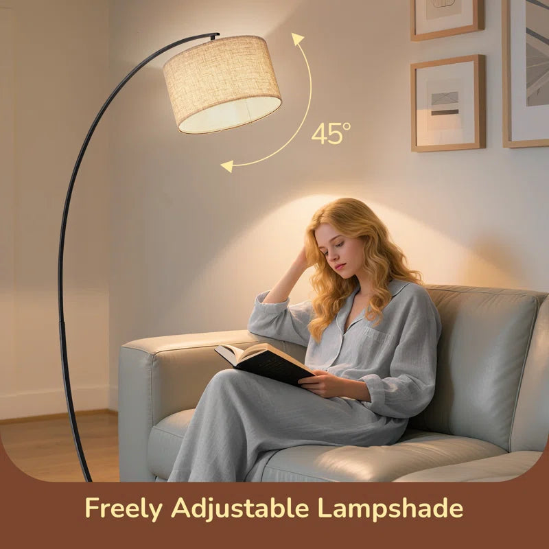 68.5" Arched Floor Lamp with Remote Control and Bulb Included