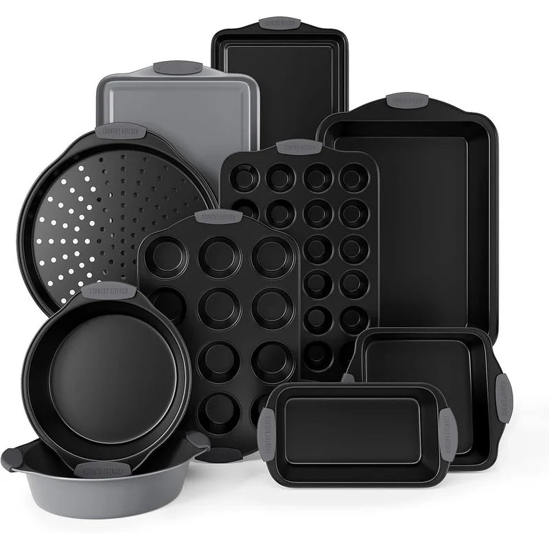 Nonstick Stackable Bakeware Set - Heavy Duty, Durable, Easy Release Baking Set, 10 Pcs