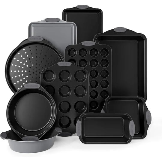 Nonstick Stackable Bakeware Set - Heavy Duty, Durable, Easy Release Baking Set, 10 Pcs