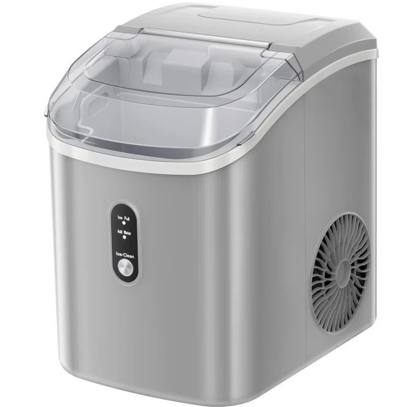Nugget Countertop Ice Maker with Soft Chewable Ice, Automatic 34S in 24 Hours, Pebble Portable Ice Machine with Ice Scoop, Self-Cleaning, One-Click Operation, for Kitchen,Office
