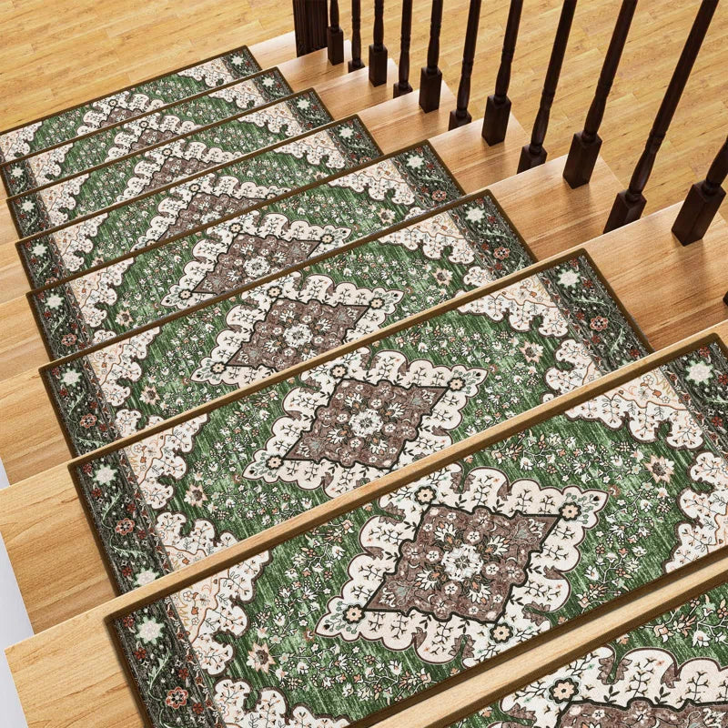 Non-Slip Stair Treads with Tape Colorful Chenille Stair Runner Rug
