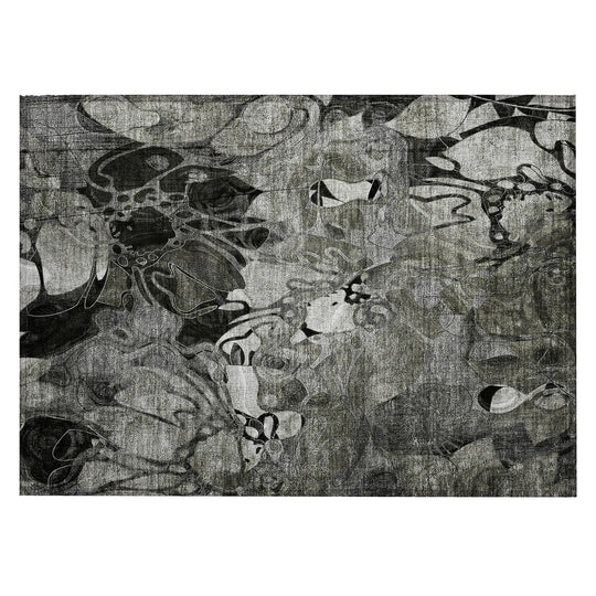 Machine Washable Indoor/ Outdoor Modern Floral Chantille Rug
