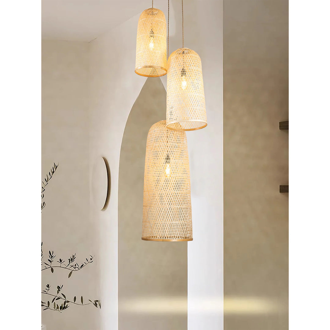 Three Lights Rattan Pendant Light