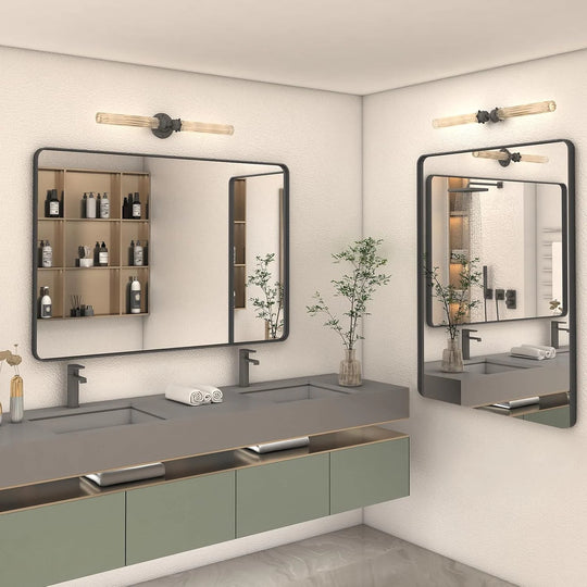 Aluminum Alloy Framed French Cleat Mounted Tempered Glass Wall Vanity Mirror