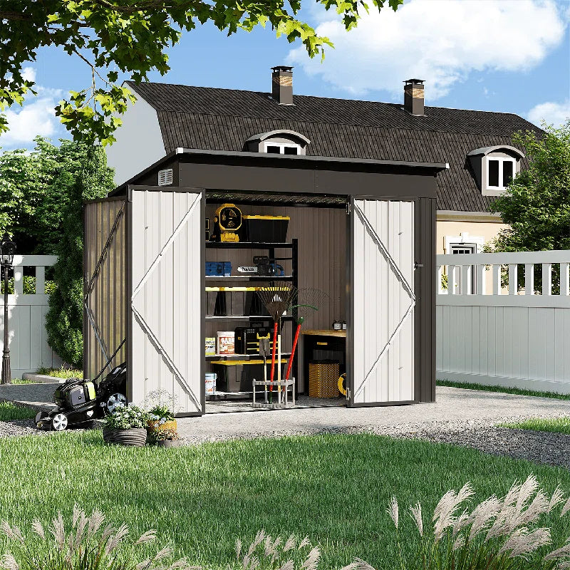 7 Ft. 6 In. W X 3 Ft. 8 In. D Metal Lean-To Storage Shed