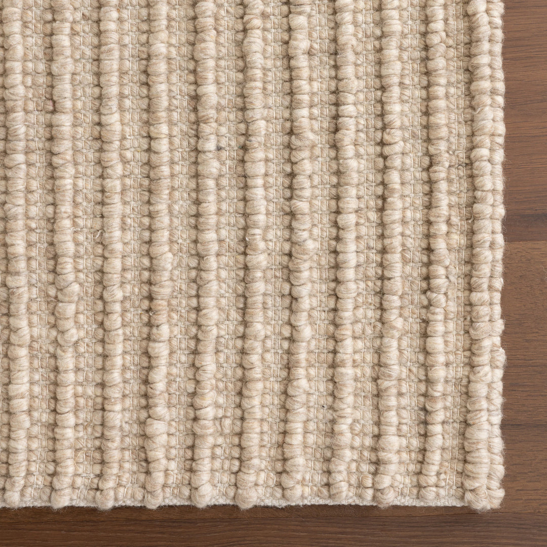 Dorene Contemporary High-Low Striped Wool Area Rug