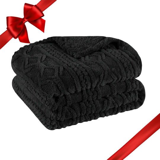 Arctic Boho Jacquard Plush Fluffy Fleece Blanket