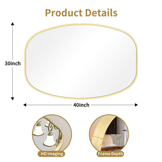 2 Pack Oval Mirror Vanity Decorative Wall Mirror