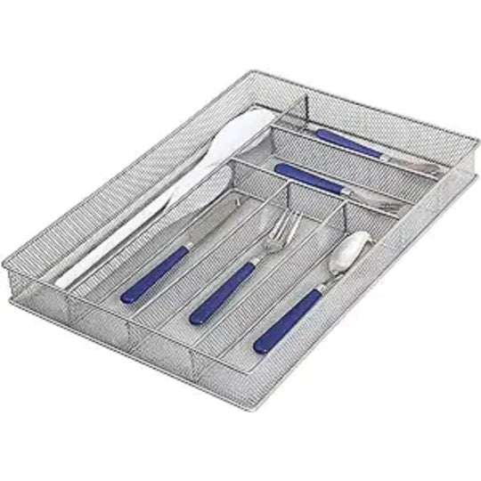 YBM Home Mesh 5-Part In-Drawer Cutlery, Utensil, and Flatware Organizer