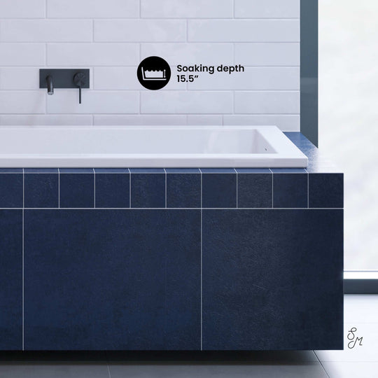 Voltaire 72 X 36 Reversible Drain Soaking Drop-In Bathtub in Glossy White with Integrated Overflow, Drain Included