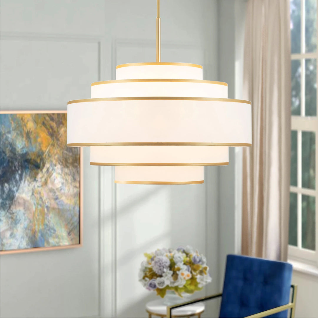 Getledel 30 In. 7-Light Dimmable Tiered Drum Chandelier