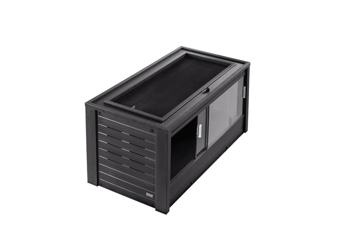 Ecoflex Large Reptile Enclosure with Matching Cabinet Stand Set in Black