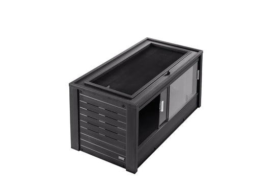 Ecoflex Large Reptile Enclosure with Matching Cabinet Stand Set in Black
