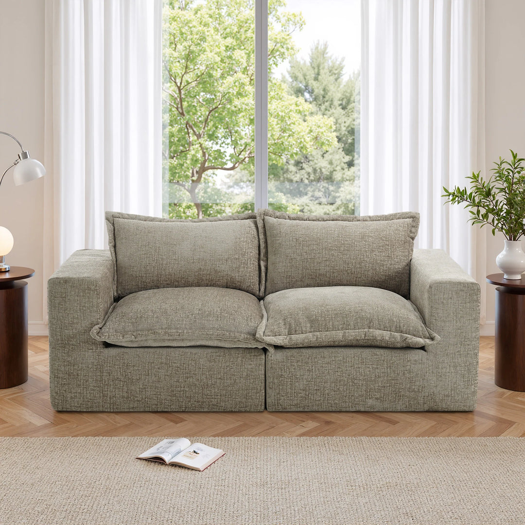 No Assembly Chenille Modular Sectional Sofa Comfy Cloud Couch