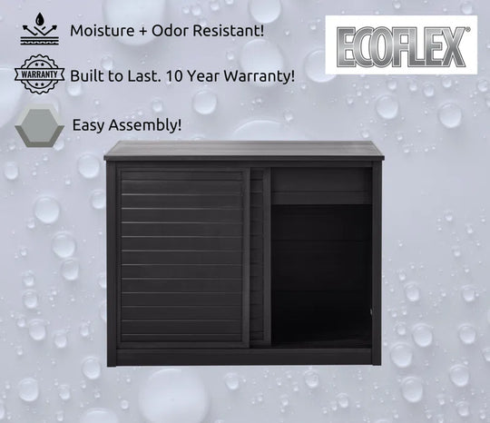 Ecoflex Large Reptile Enclosure with Matching Cabinet Stand Set in Black