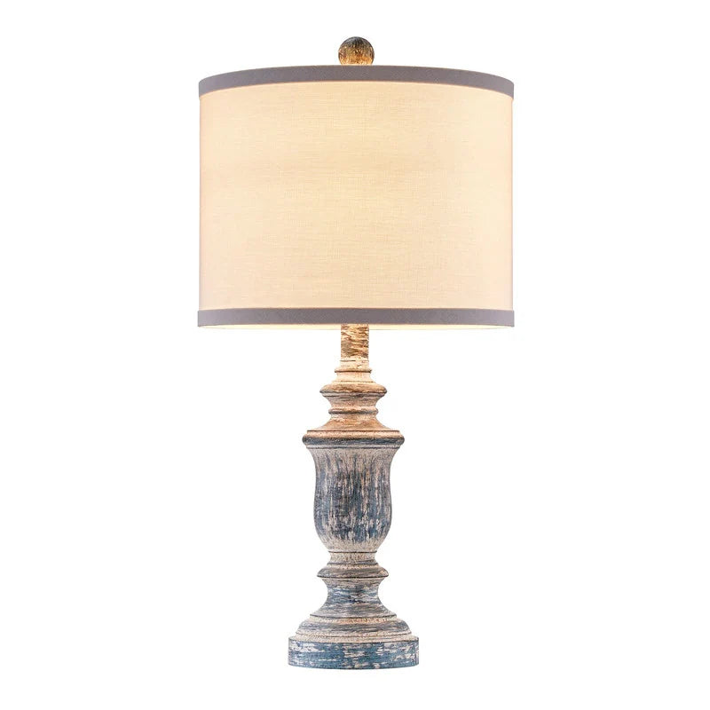 22" Rustic Table Lamp Set with Fabric Shade(Set of 2) - W11" * H 22"