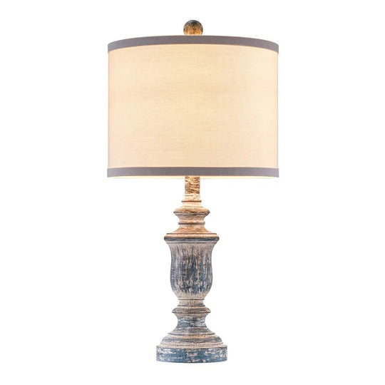 22" Rustic Table Lamp Set with Fabric Shade(Set of 2) - W11" * H 22"