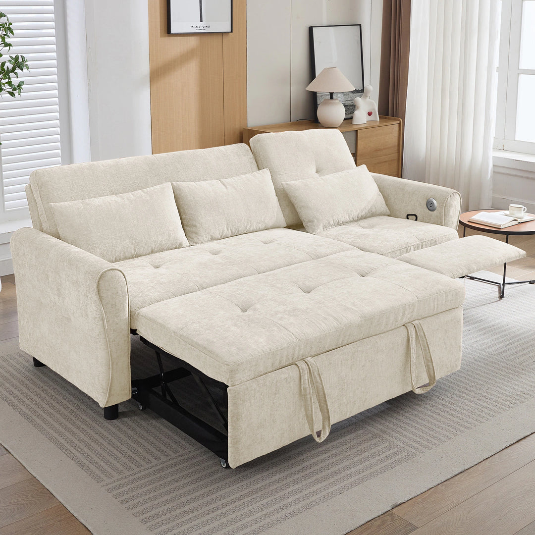 2-In-1 Sofa with Pull-Out Sleeper & Reversible Recliner by
