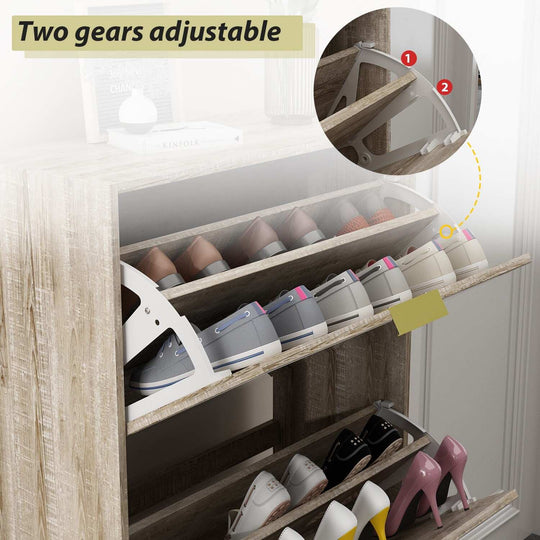 Mirrored Flip Drawer Shoe Cabinet Storage Cabinet Organizer