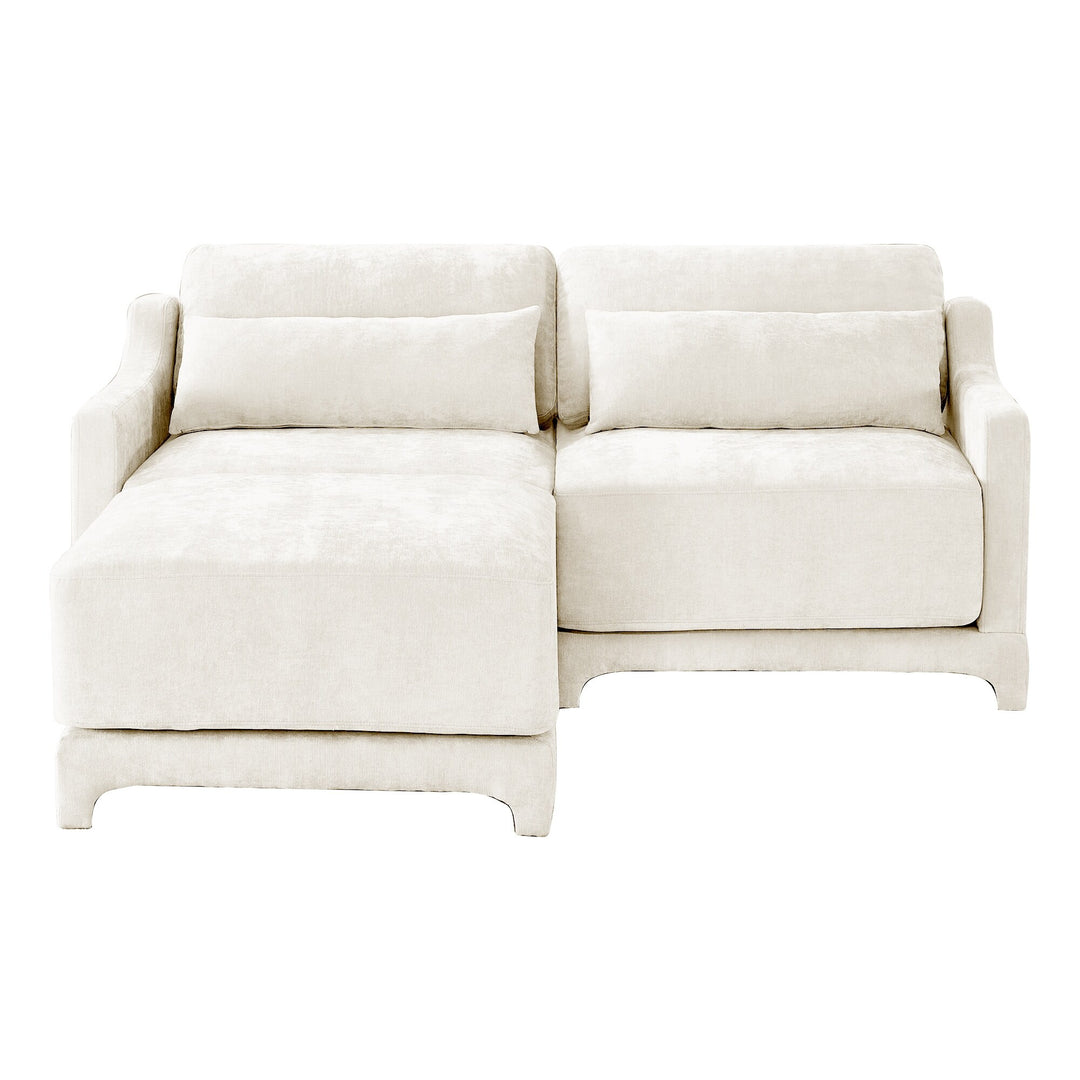 Modern Chenille 4-Seater Sofa with 2 Ottoman, Lumbar Cushions, Ergonomic Backrest, High-Resilience Spongeand Tufted Armrests