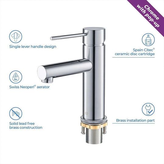 Luxury Single Hole Bathroom Faucet