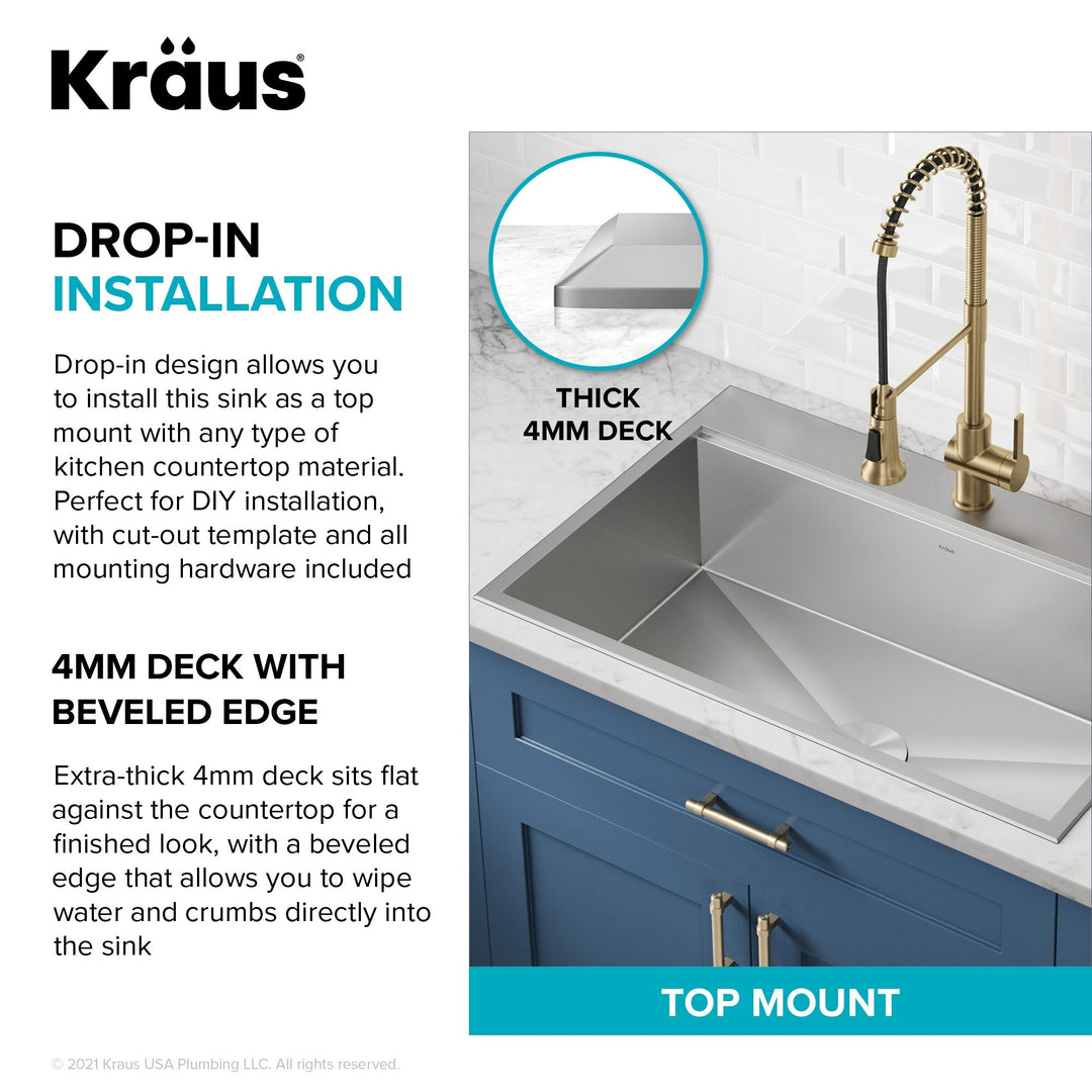 Kore Workstation Drop-In Stainless Steel Kitchen Sink
