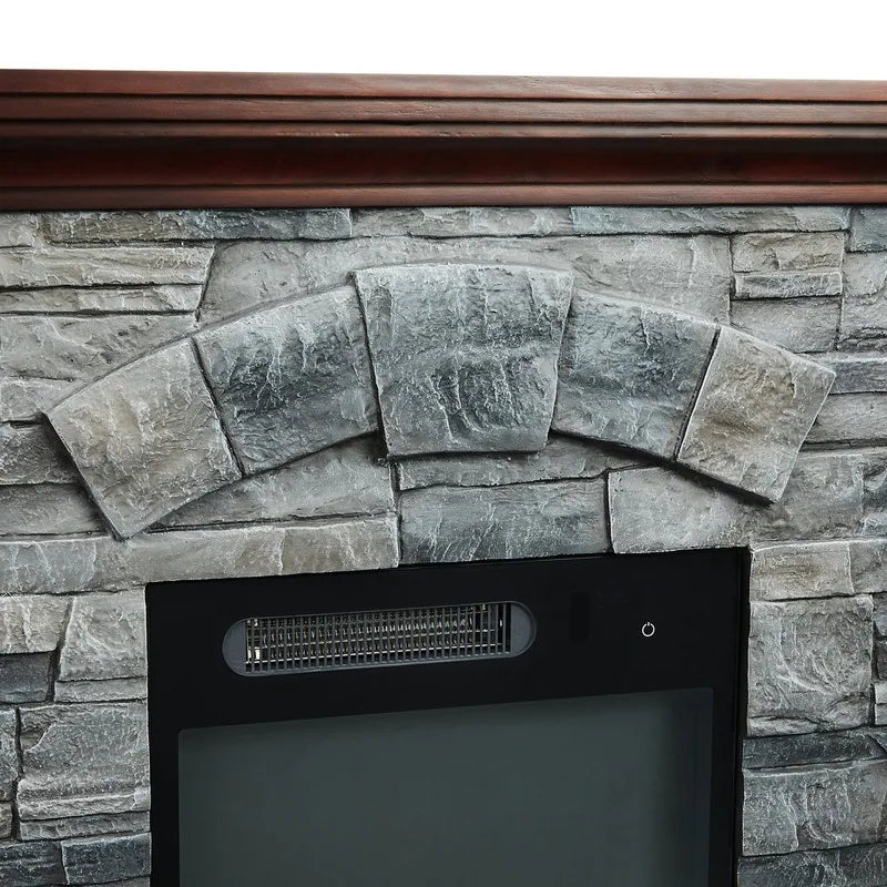 40 In. Faux Stone Freestanding Electric Fireplace - 40" in Width