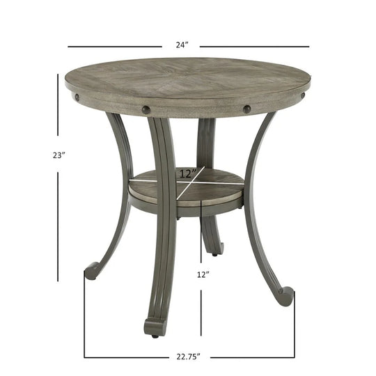 Linon Franklin Industrial round Side Table