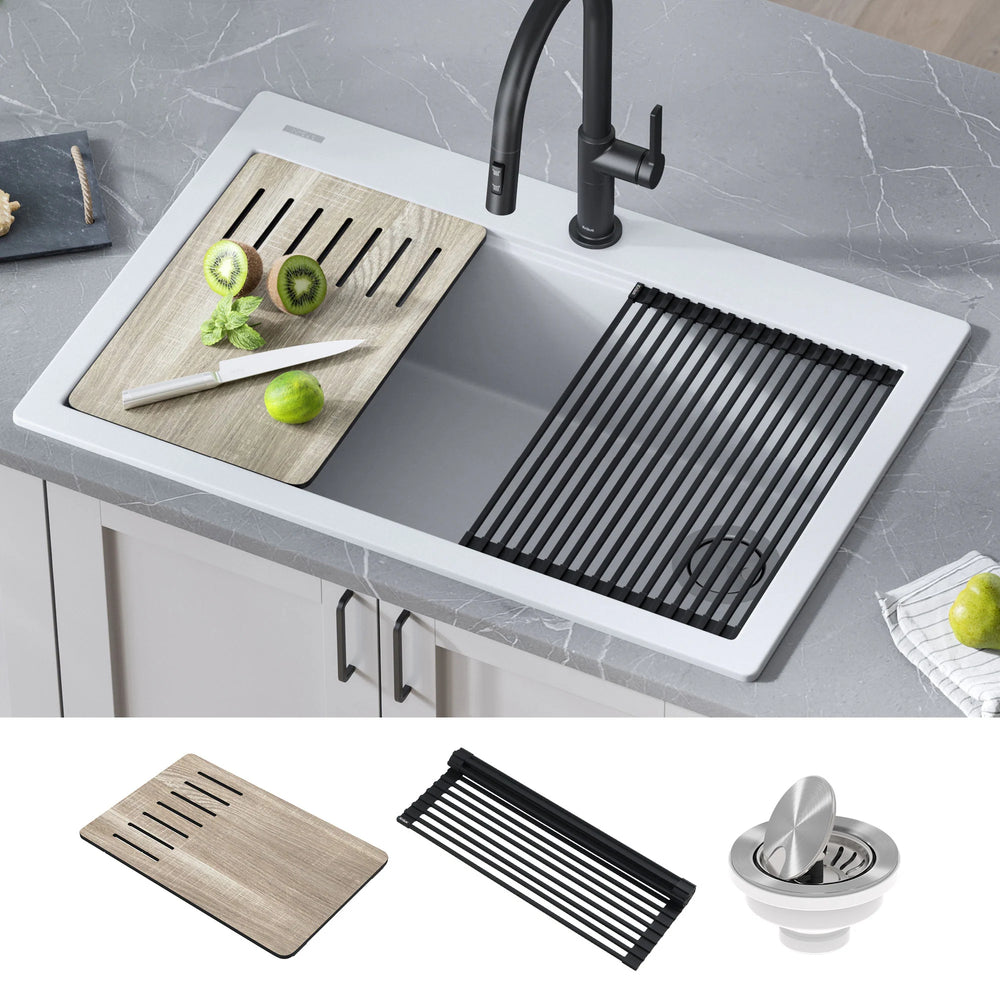 Bellucci Workstation Topmount Drop-In Granite Kitchen Sink