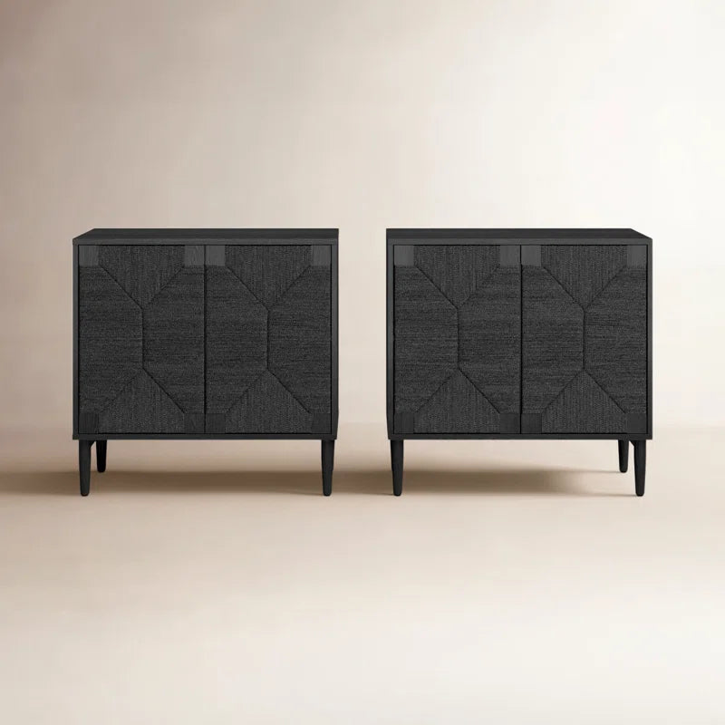 Carreiro 32"W Woven Transitional 2-Door Accent Cabinet (Set of 2)