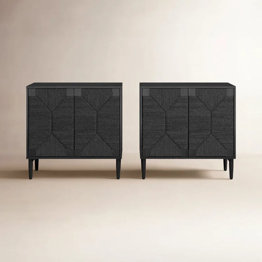 Carreiro 32"W Woven Transitional 2-Door Accent Cabinet (Set of 2)