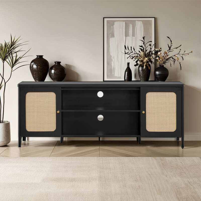 62" Bohemian TV Stand Modern Media Console Entertainment Center